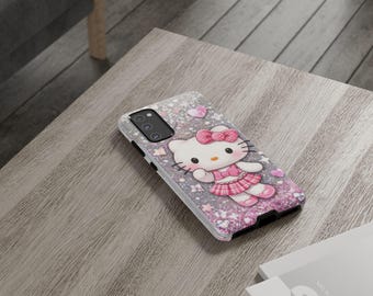 Hello Kitty Rosa Glitzer Robuste Handyhülle