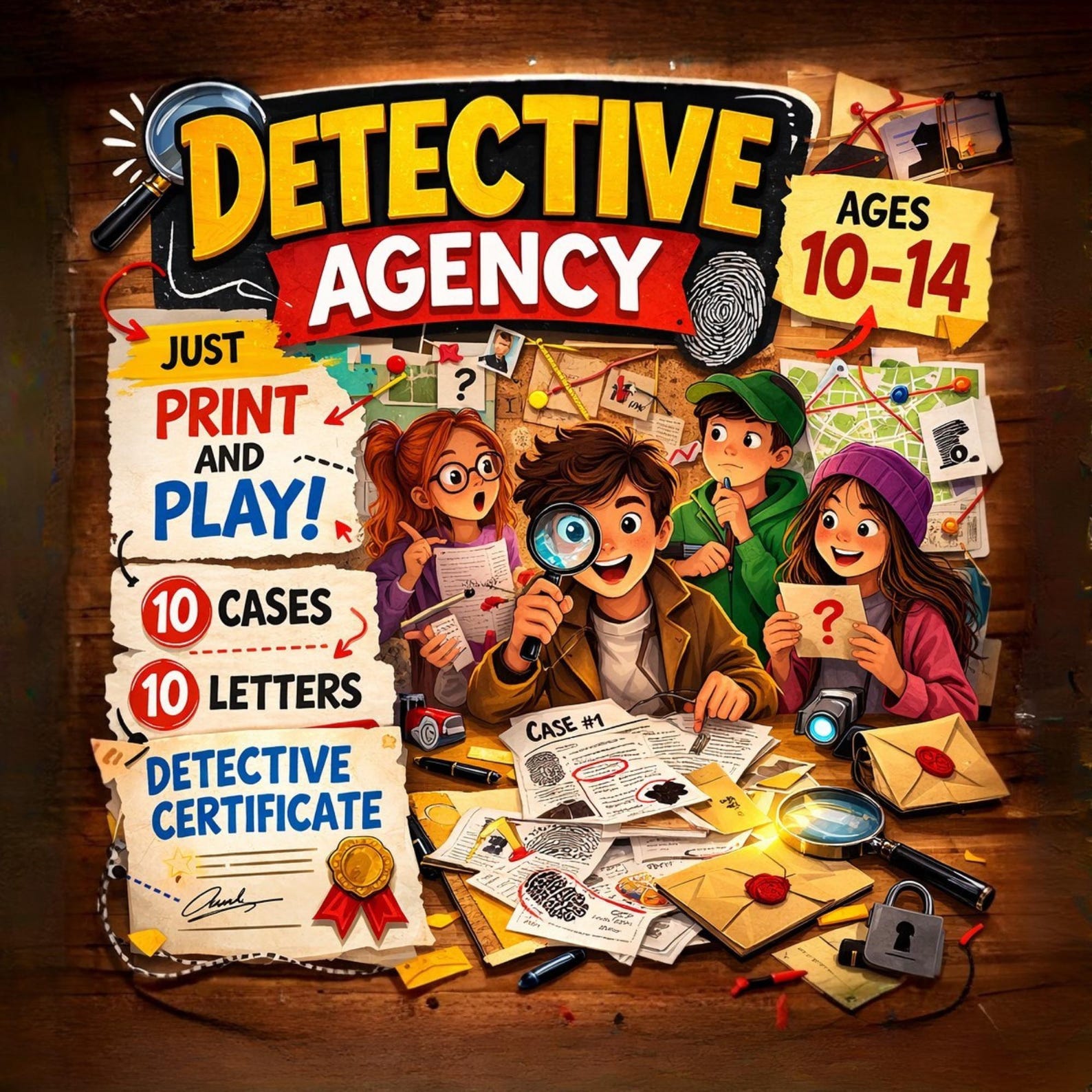 Printable Kids Detective Mystery Game Classroom Escape Room Kit Printable Kids Detective Mystery Game Classroom Escape Room Kit