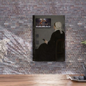 Whistlers Mutter beobachtet Wrestling Match Parodie Wandkunst Klassisches Porträt Moderne Digital Download