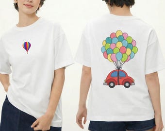 Beetle Car balloons, Cosmic Balloon T-shirt, Red car, vacation t-shirt
