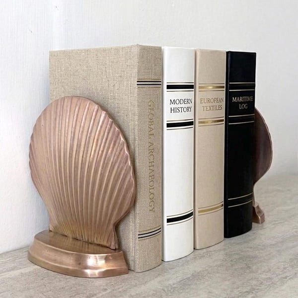 Pair of Brass Shell Bookends