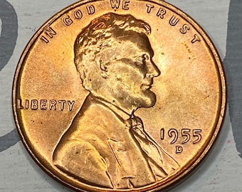 1955 D Lincoln Wheat Penny Uncirculated US Cent