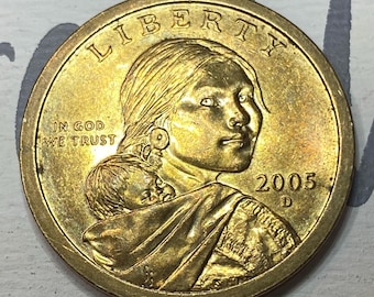 2005 D Sacagawea Native American Golden Dollar US Coin