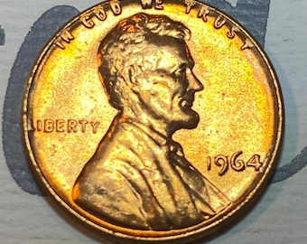 1964 Lincoln Penny No Mint Mark Uncirculated US Coin