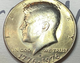 1776-1976 D Bicentennial Kennedy Half Dollar Uncirculated Coin from Original Roll US Coin