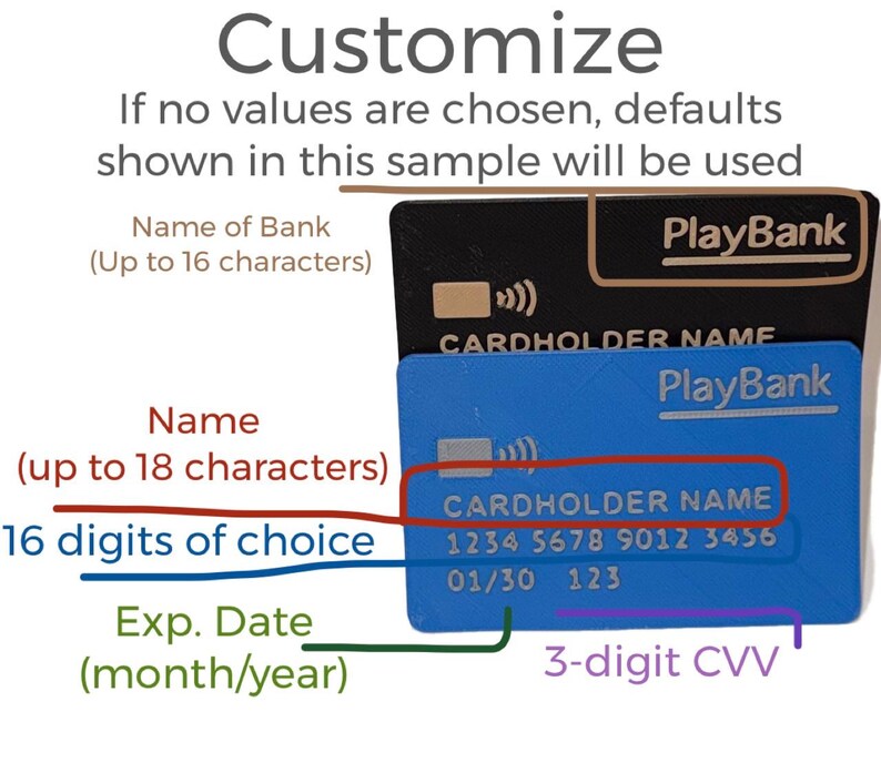 Custom Kid Toy Credit Card for Pretend Play - Etsy