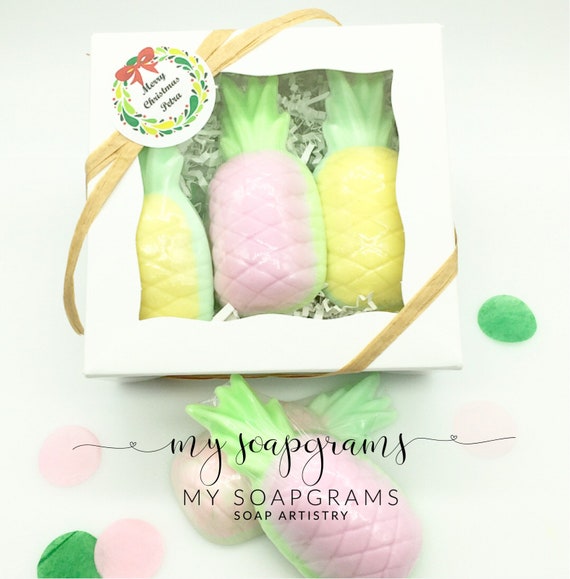Pineapple Soap Luau Party Favor Hostess Gift Housewarming Gift Be a Pineapple Pineapple Gift 6 Pineapple Soap Favors Pineapple scented Il_570xn