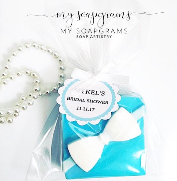 Blue Box Gift Box Turquoise & White Soap Gift Box Bridal Shower Favors Something Blue Bride and Co Baby and Co Breakfast at Tiffany's Il_570xn