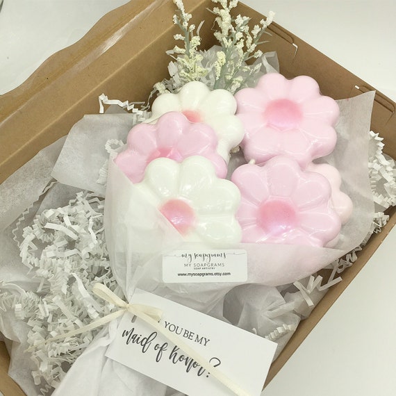 Wedding Party Proposal Maid of Honor Bouquet Proposal Will you be my Bridesmaid Flower Soap Bouquet Proposal Floral Gift Collection Il_570xn