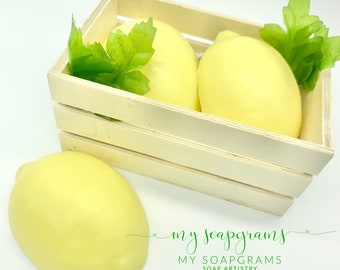 Lemon Soap Set / Lemon Soap / Decorative Lemons / Fruit Soap Set / Gift for Mom / Teacher Gift / Fake Food Soap