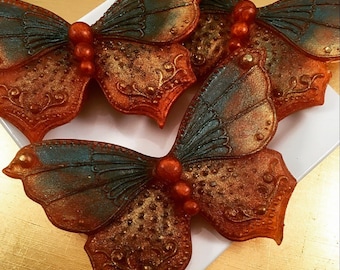 Butterfly Soap Set / Antique Butterflies Soaps / Mother's Day Gift / Decorative Soap / Bronze Butterfly Soap Set
