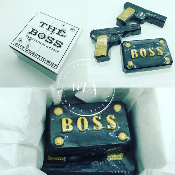 Boss Soap Gift Set / Gun Soap Gift / Gift for Him / Police Gift / Gun Lover Gift / Hunter Gift / Military Gift / Boss Soap | Father's Day Il_570xn
