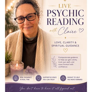 Live Psychic Reading with Claire | 15, 30 or 60 Minute Zoom Session | Spiritual Guidance