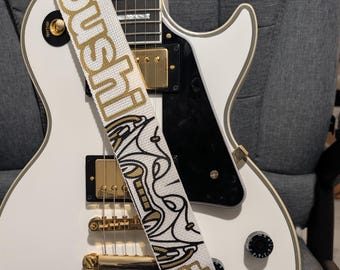Personalized Guitar Strap, Custom Band Logo, Musician Gift