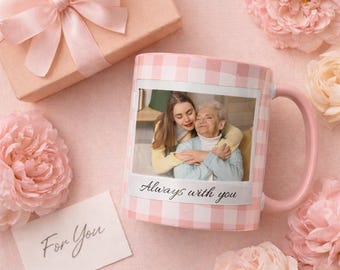 Custom Photo Polaroid Mug for Grandma or Mom, Personalized Mother's Day Gift, 2 Photo Coffee Cup with Custom Message, Nana Gift from Kids