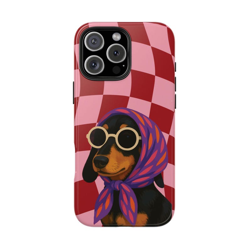 Personalized Cute Dog Phone Case for iPhone 17 16 15 14 13 12 11 Pro Max & Samsung Galaxy S25 S24 S23 S22 S21, Puppy Aesthetic Cover Gift 1. Wavy Check
