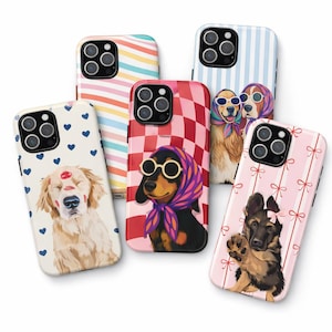 Personalized Cute Dog Phone Case for iPhone 17 16 15 14 13 12 11 Pro Max & Samsung Galaxy S25 S24 S23 S22 S21, Puppy Aesthetic Cover Gift image 1