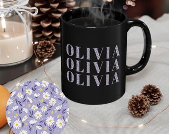 Custom Name Mug with Photo Fill Letters, Personalized Coffee Mug, Add Your Name & Image, Unique Gift for Her, Custom Ceramic Mug 11oz 15oz