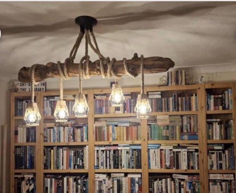 Scottish driftwood chandelier from another angle