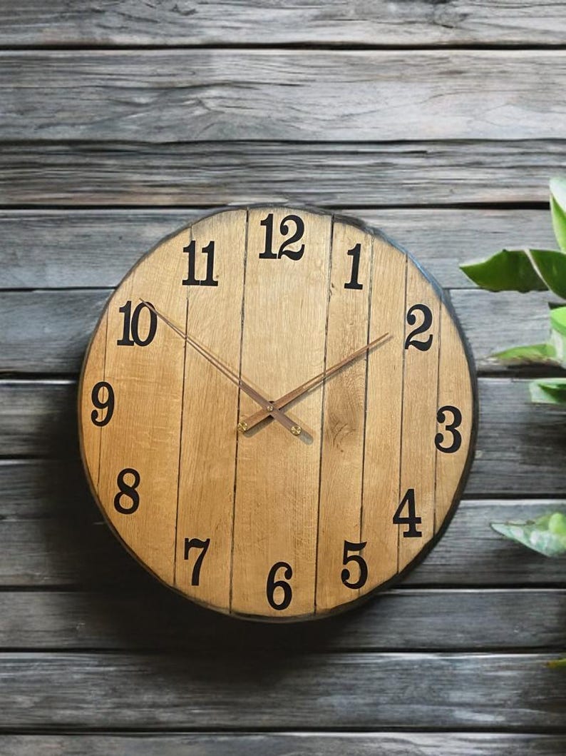 Scottish oak whisky barrel lid charity wall clock