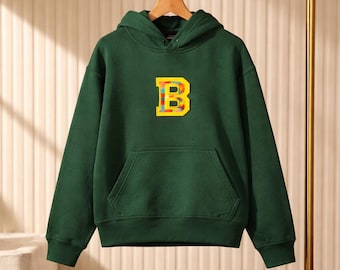Kuscheliger Unisex Hoodie mit Lego Applikation - Personalisierter Pullover für Kinder - aus weichem Baumwollstoff