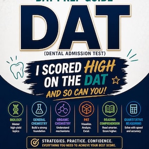 DAT Prep Guide 2026–2027 | 19-Page Study Guide | High-Yield Notes, PAT Strategy, Biology Cheat Sheets, Study Schedule | Dental Admission Tes
