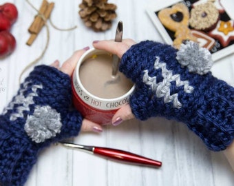 PDF Crochet PATTERN Ho Ho (Ho) Wrist Warmers