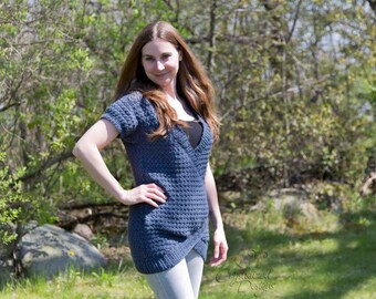 PDF Crochet PATTERN Cerulean Sweater