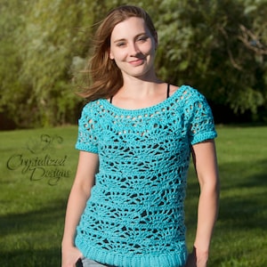 PDF Crochet PATTERN Radiant Tee, XS through 3X Adult
