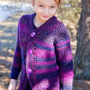 PDF Crochet PATTERN Angella Cardigan, Child Sizes image 5