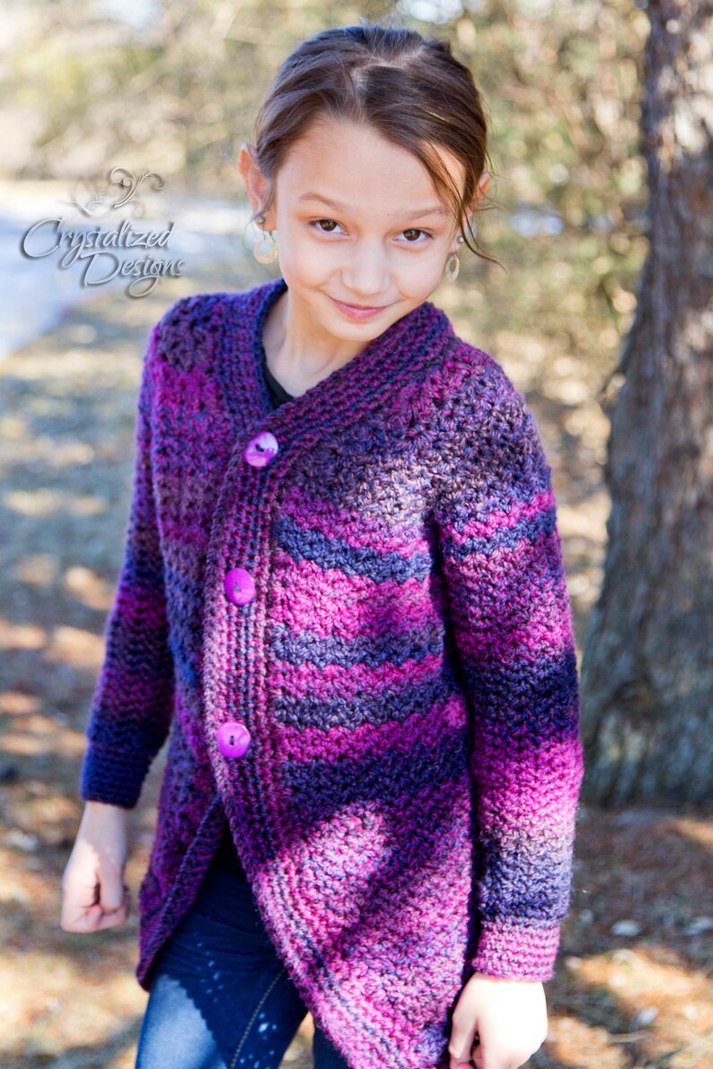 PDF Crochet PATTERN Angella Cardigan, Child Sizes image 5