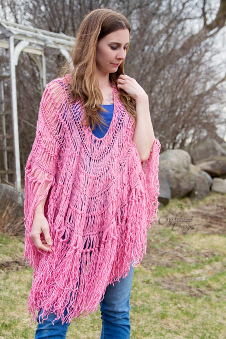 PDF Crochet PATTERN Hairpin Lace Poncho image 4