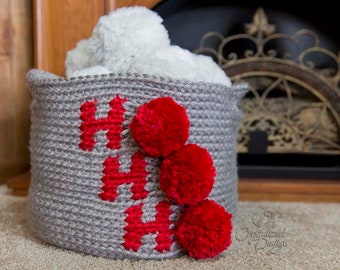 PDF Crochet PATTERN Ho Ho Ho Basket