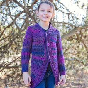 PDF Crochet PATTERN Angella Cardigan, Child Sizes image 6