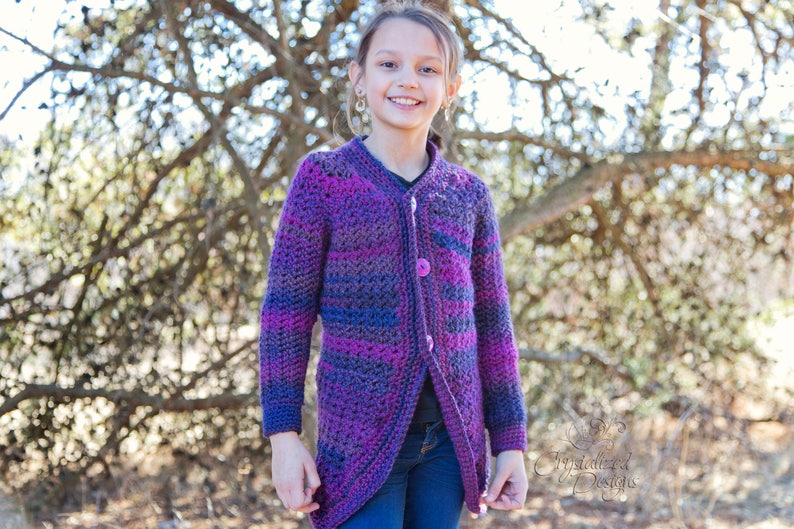 PDF Crochet PATTERN Angella Cardigan, Child Sizes image 6