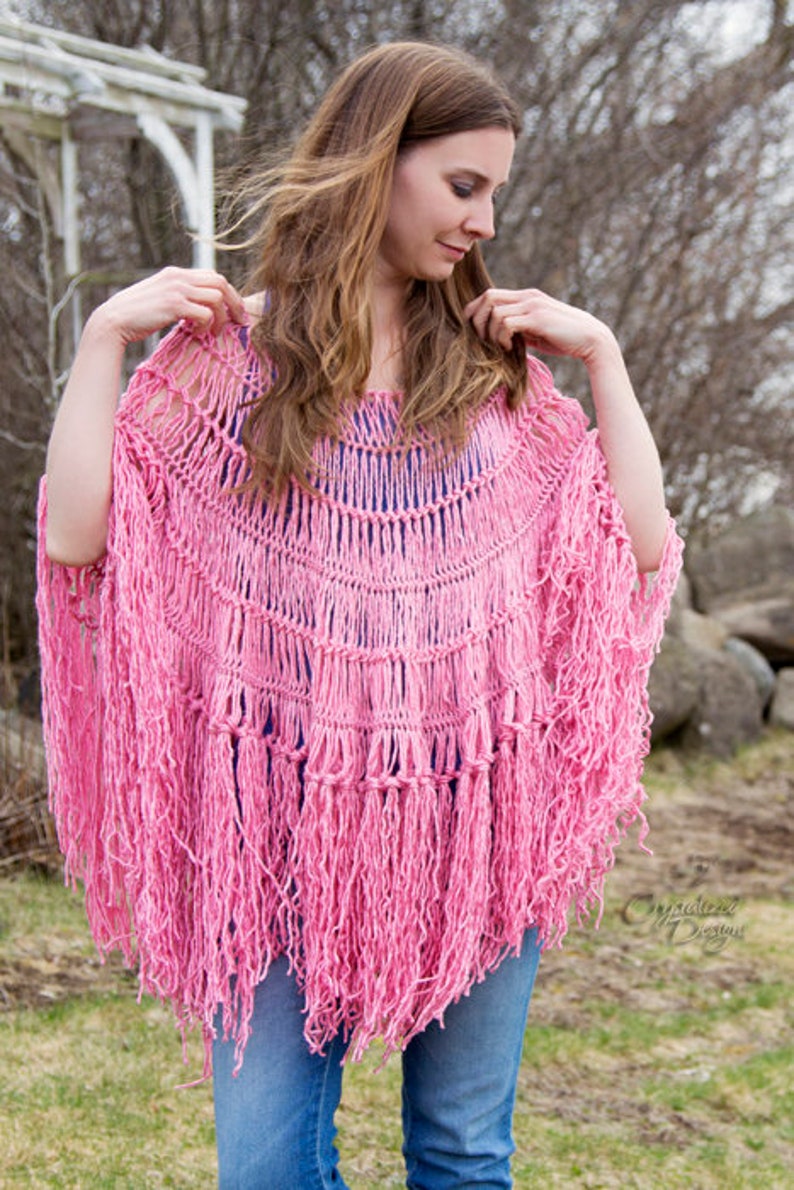 PDF Crochet PATTERN Hairpin Lace Poncho image 2