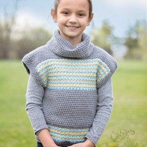 PDF Crochet PATTERN Avalon Shore Pullover Child Sizes image 4