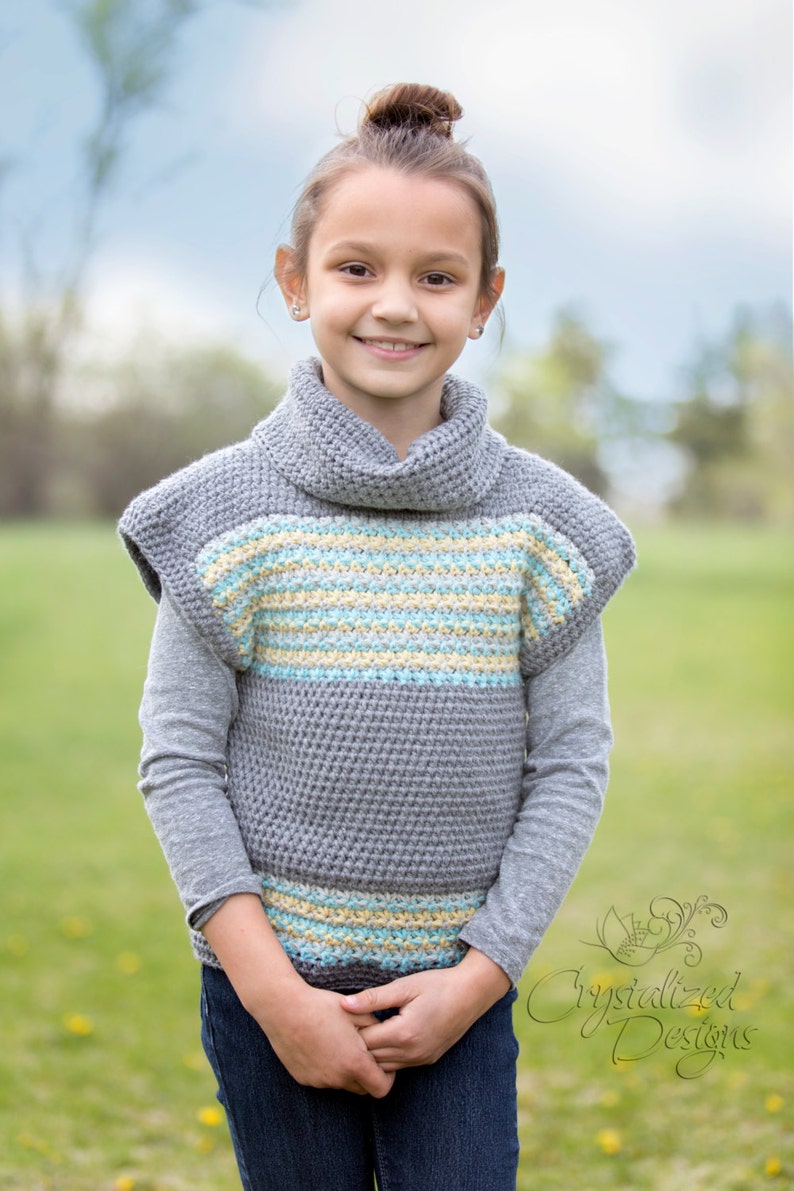 PDF Crochet PATTERN Avalon Shore Pullover Child Sizes image 4