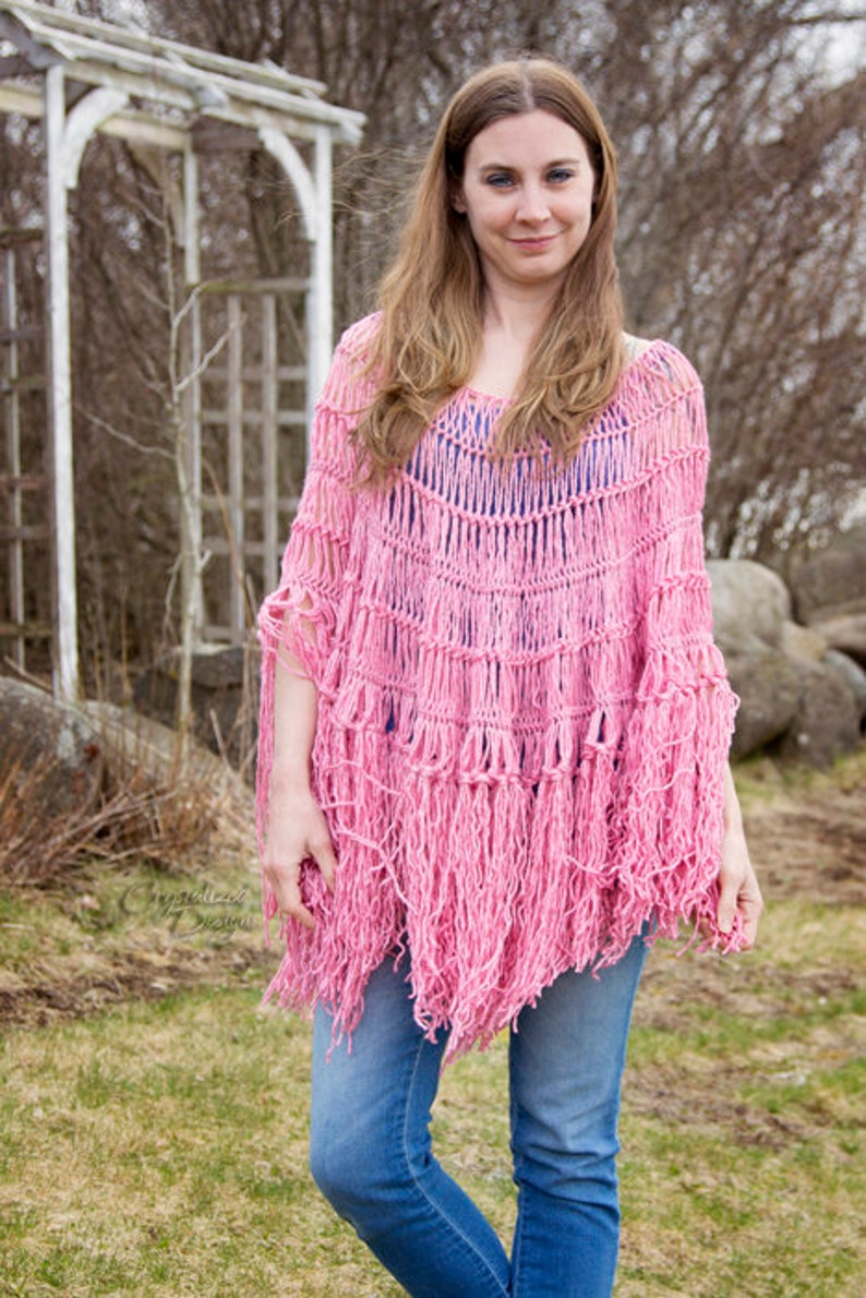 PDF Crochet PATTERN Hairpin Lace Poncho image 3