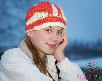 PDF Crochet PATTERN Cabowed Newsboy Cap