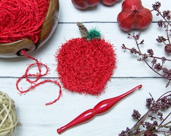 PDF Crochet PATTERN Apple Scrubby Crochet Pattern