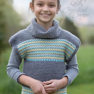 PDF Crochet PATTERN Avalon Shore Pullover Child Sizes image 2