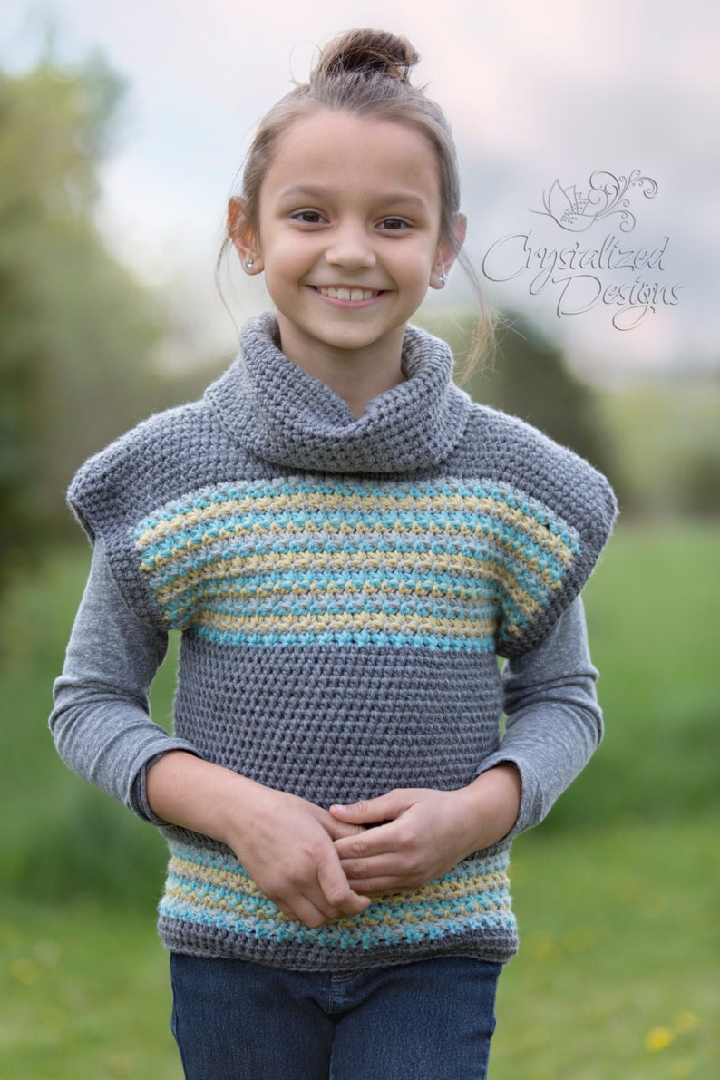 PDF Crochet PATTERN Avalon Shore Pullover Child Sizes image 2