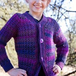 PDF Crochet PATTERN Angella Cardigan, Child Sizes image 4