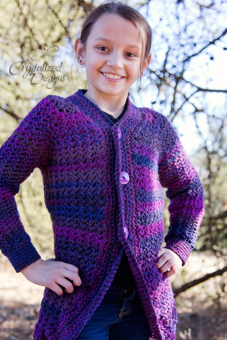 PDF Crochet PATTERN Angella Cardigan, Child Sizes image 4