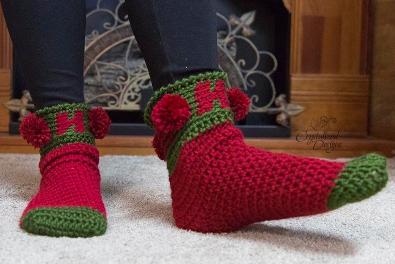 PDF Crochet PATTERN Ho Ho Ho Socks image 3