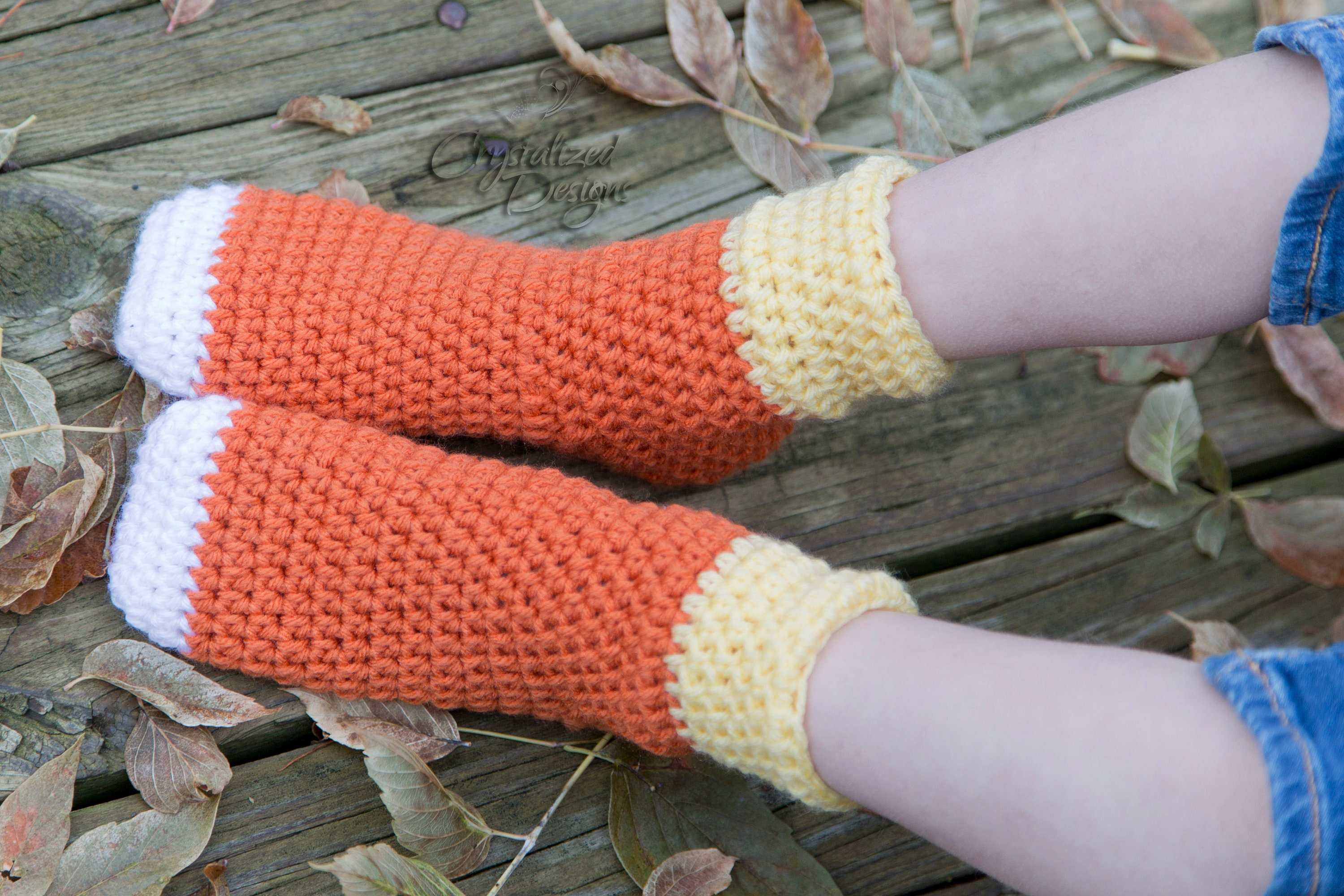 PDF Crochet PATTERN Candy Corn Socks Child Sizes Etsy