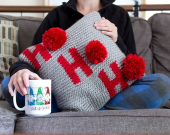 PDF Crochet PATTERN Ho Ho Ho Pillow Cover