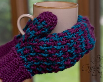 PDF Crochet PATTERN Ribbed Mittens