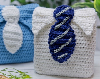 PDF Crochet PATTERN Tie Gift Bag